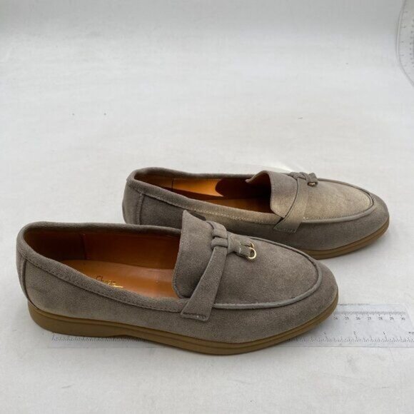 Milooey shoes Women's Round Toe Flat Loafers Comfort Slip On Moccasins Grey Shoe - Picture 4 of 8